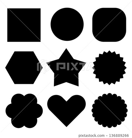 Basic geometric shapes and frame decoration set Basic geometric shapes and frame decoration set 136889266