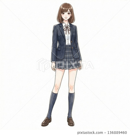 身材苗條的高中女生，體型比例為9:1 136889460