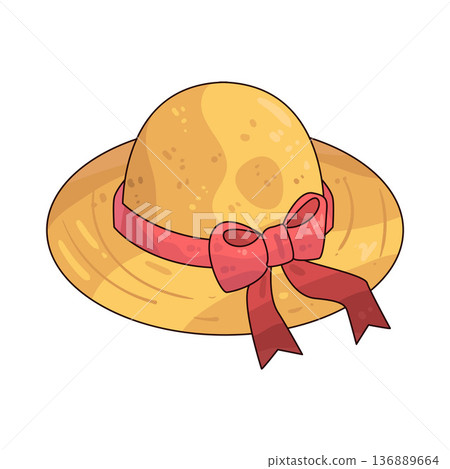 Illustration of Sun Hat Illustration of Sun Hat 136889664