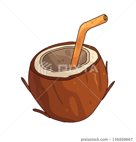 Illustration of coconut drink Illustration of coconut drink 136889667