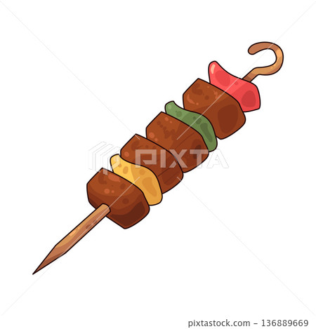 Illustration of Kebab Skewer Illustration of Kebab Skewer 136889669