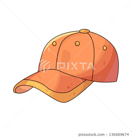 Illustration of baseball cap Illustration of baseball cap 136889674
