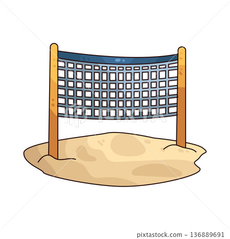 Illustration of volleyball net 136889691