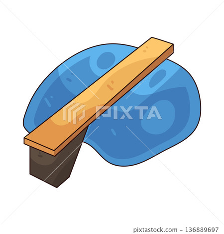 Illustration of diving board 136889697