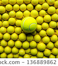 Tennis Ball Abundance A Vibrant Display of Sport and Recreation. Pile of yellow spheres. 136889862