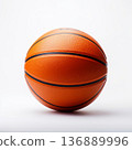 Orange Basketball Isolated on White Background Sport Equipment for Game and Competition 136889996