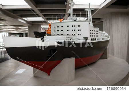 Model of an Icebreaker Ship Displayed in a Modern Maritime Museum During Daytime Model of an Icebreaker Ship Displayed in a Modern Maritime Museum During Daytime 136890034