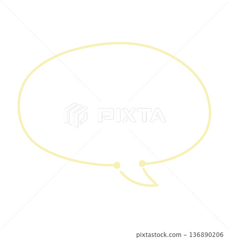 A simple light yellow speech bubble A simple light yellow speech bubble 136890206