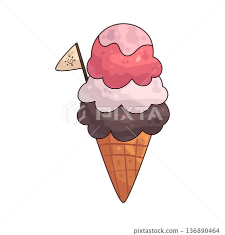 Illustration of ice cream cone 136890464
