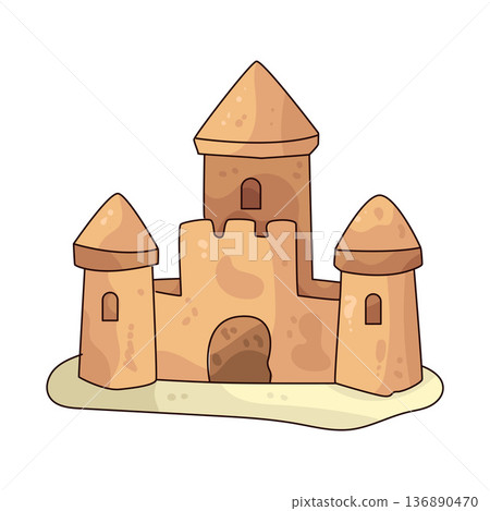 Illustration of Sandcastle Illustration of Sandcastle 136890470