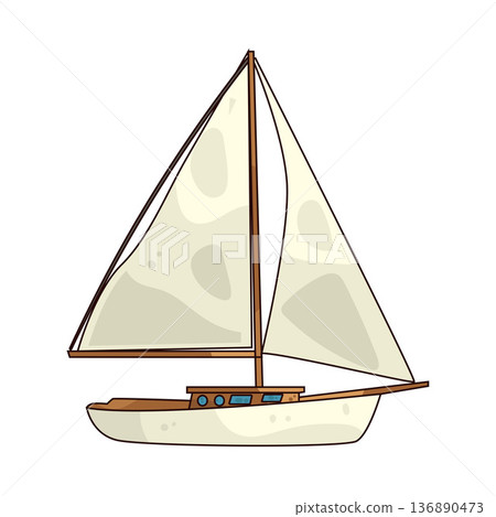 Illustration of sailboat Illustration of sailboat 136890473