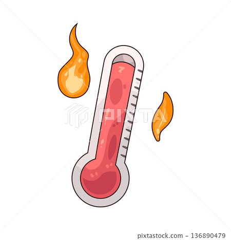 Illustration of Hot Thermometer 136890479