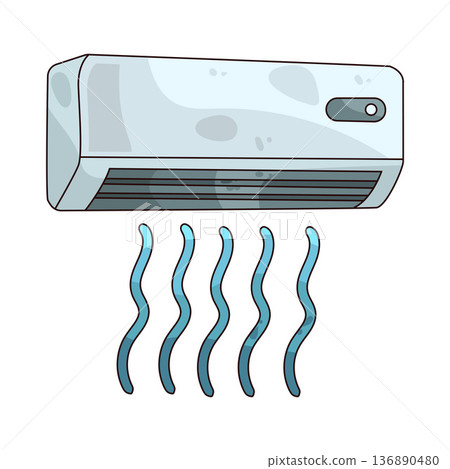 Illustration of air conditioner 136890480