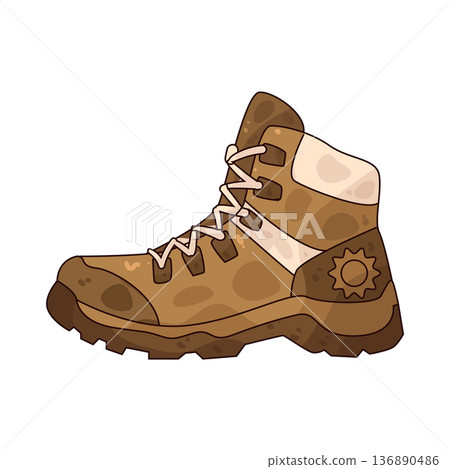 Illustration of Hiking boots Illustration of Hiking boots 136890486