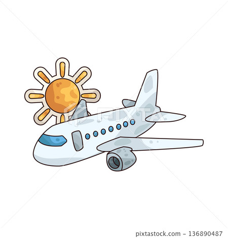 Illustration of airplane Illustration of airplane 136890487