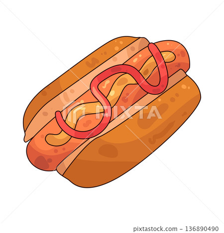 Illustration of Hot Dog: 136890490