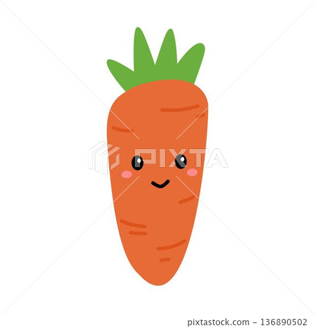 Cute Carrot vegetable mascot Cute Carrot vegetable mascot 136890502