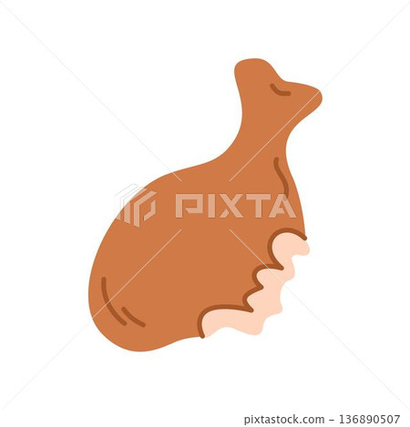 Chicken drumstick food waste flat icon Sorted organic garbage Chicken drumstick food waste flat icon Sorted organic garbage 136890507