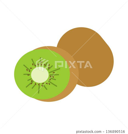 Kiwi fruit, fresh tropical plant illustration 136890516