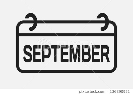 Vector template icon page calendar September month Vector template icon page calendar September month 136890931