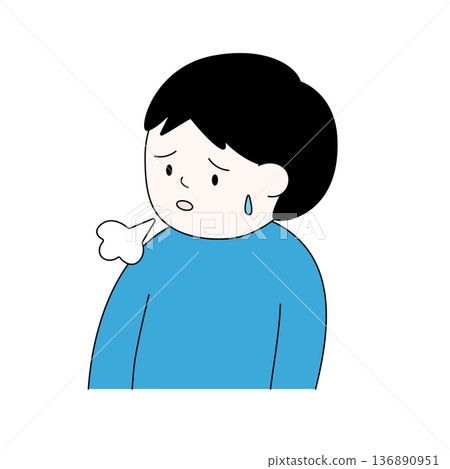 Illustration of a depressed man sighing Illustration of a depressed man sighing 136890951