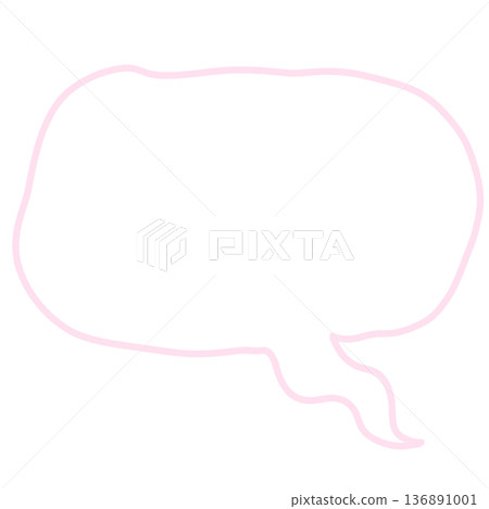 A pale pink, unstable speech bubble A pale pink, unstable speech bubble 136891001