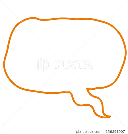 Orange Unstable Speech Bubble 136891007