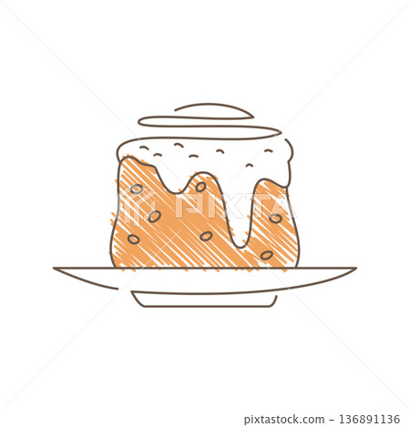Minimalist Sketch Style Coffee Cup With Delicate Lines And Textured Foam On Top Illustration 136891136