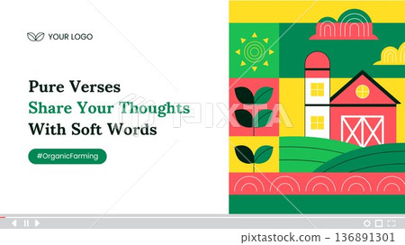 Organic Farming Process Flat Cartoon Hand Drawn Thumbnail Template 136891301