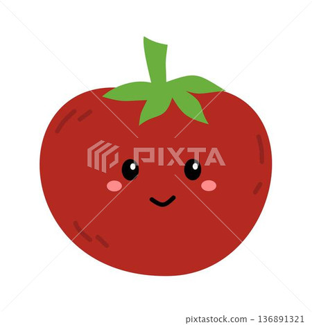 Cute Tomato, Kawaii Vegetable Cute Tomato, Kawaii Vegetable 136891321
