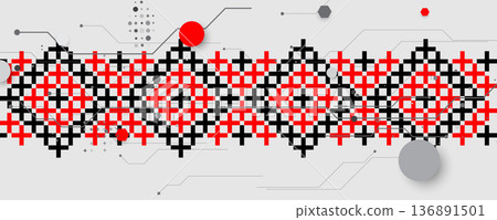 Ukrainian moderm technology background for science and business theme 136891501