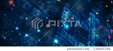 Ukrainian moderm technology background for science and business theme Ukrainian moderm technology background for science and business theme 136891506