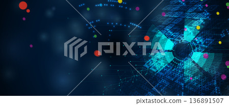 Ukrainian moderm technology background for science and business theme Ukrainian moderm technology background for science and business theme 136891507