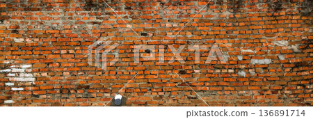 Background of red brick wall texture. Background of red brick wall texture. 136891714