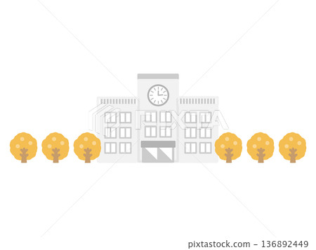 秋季學校建築插圖 136892449