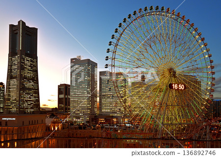 Yokohama Minato Mirai night view Yokohama Minato Mirai night view 136892746