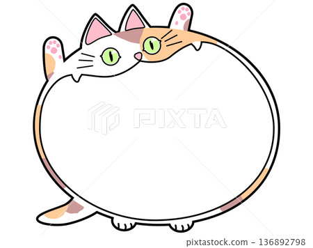 Cat speech bubble (calico cat) / big mouth Cat speech bubble (calico cat) / big mouth 136892798