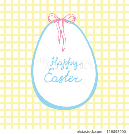 Whimsical Happy Easter and Spring Frame with egg  136892900