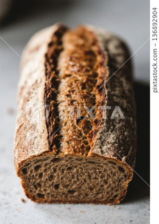 Close-up of bread; breakfast food material 136892904