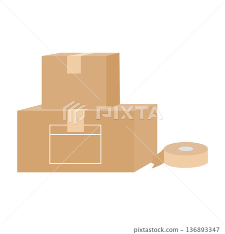 Illustration of cardboard 136893347