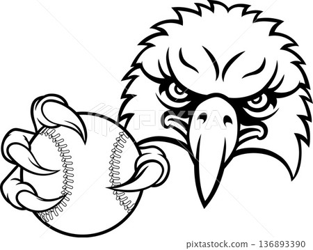 Eagle Hawk Baseball Softball Bald Eagles Mascot Eagle Hawk Baseball Softball Bald Eagles Mascot 136893390