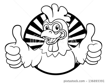 Chicken Cartoon Rooster Cockerel Bird Mascot 136893391