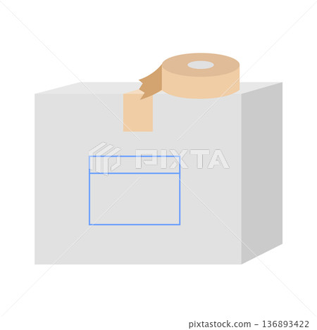 White cardboard illustration 136893422