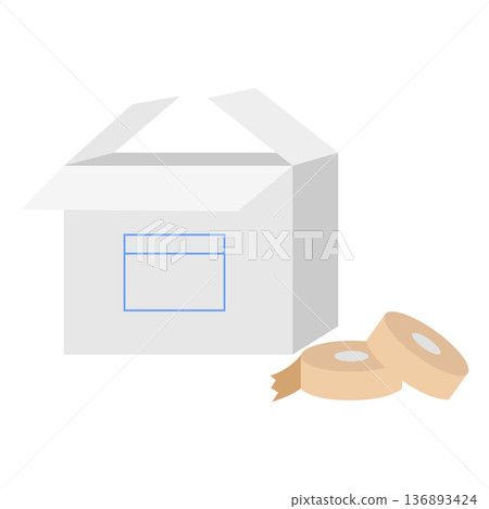 White cardboard illustration 136893424
