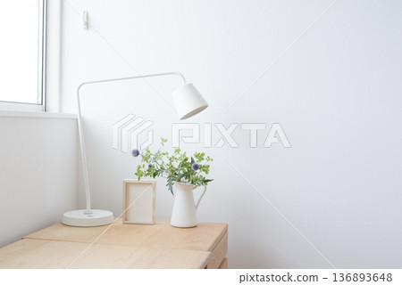 Living alone in a room with houseplants 136893648