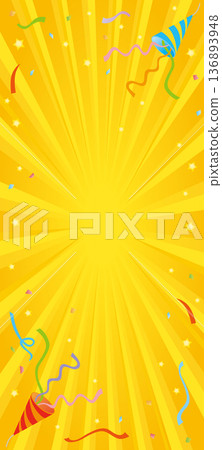 Party crackers and yellow concentrated line frame Party crackers and yellow concentrated line frame 136893948