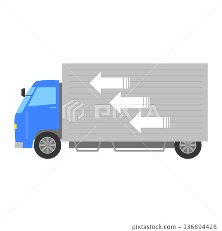 一輛藍銀色卡車的插圖 136894428
