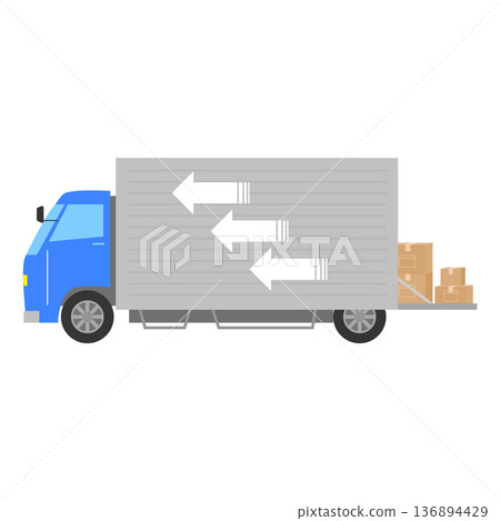 Illustration of a blue and silver truck Illustration of a blue and silver truck 136894429