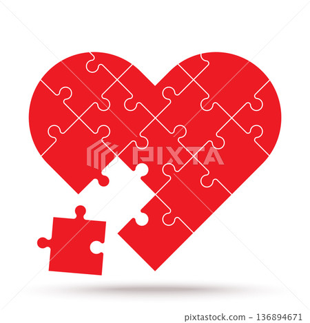 heart shape puzzle heart shape puzzle 136894671