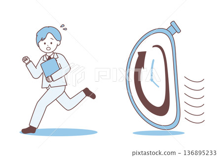 Business people pressed for time | Illustrations of deadlines and time limits Business people pressed for time | Illustrations of deadlines and time limits 136895233